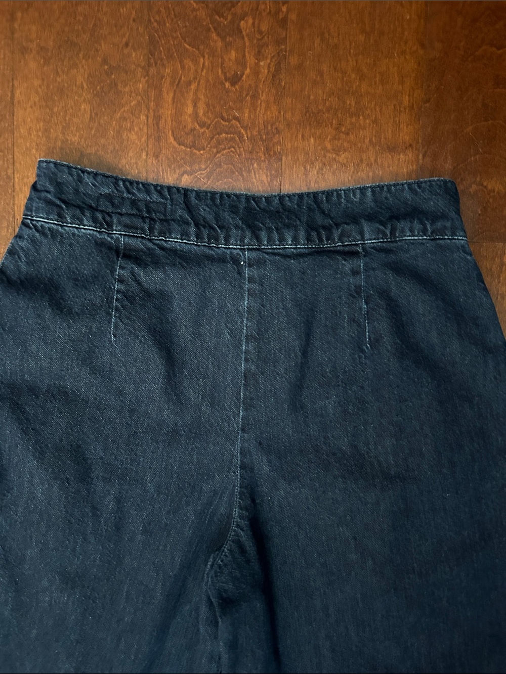 Zara Dark Blue Wide-Leg Pleated Culotte Jeans, Size 6 - Picture 11 of 14